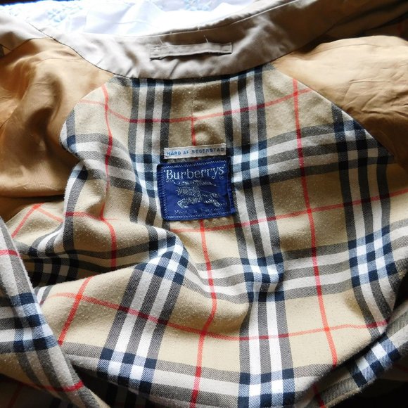 VINTAGE BURBERRY TAN NOVA CHECK TRENCH COAT XL - Picture 9 of 11